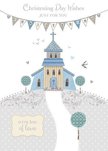 Boy Christening Wishes With lots of love Card Congratulation