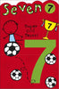 Age 7 Football Birthday Card with Badge