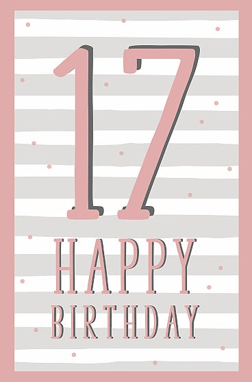 17th Today Glitter Finished Design Birthday Card