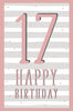 17th Today Glitter Finished Design Birthday Card