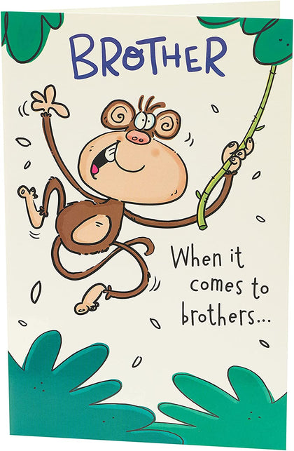 Pop Up 3D Funny Monkey Brother Birthday Card