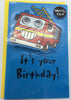 Pop Up Goggly Eye Wobbly Fire car Birthday Greeting Card Boy