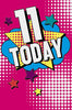 11th Today Pretty Pink Girl Birthday Card