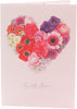 Flower Heart Design Pretty Birthday Card For Her