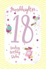 18th Today Sending Wishes Granddaughter Birthday Card
