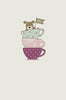 Lots Of Woof On Tea Cup Cute Greeting Card