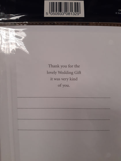Wedding Thank You Cards 6 Cards with Envelopes Gold Heart Design