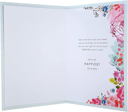 Classic Floral and Text Design Wedding Congratulations Card