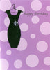 Black Dress on Hanger' Quality Hand-finished Birthday Cards