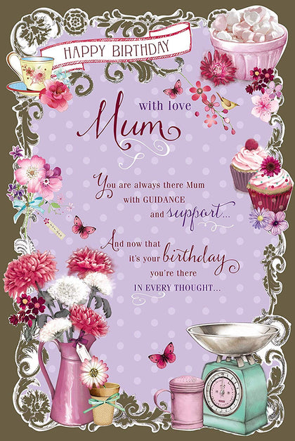 Happy Birthday With Love Mum Birthday Card With Nice Verse
