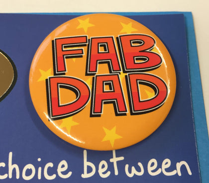 Greatest Happy Father's Day Card With Fab Dad Badge