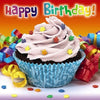 Cupcake Design 3D Holographic Open And Blank Birthday Card