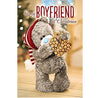To My Boyfriend Me to You Bear In Wooly Hat 3D Holographic Christmas Card