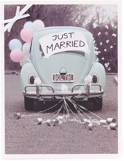 For Couple Just Married Contemporary Photographic Wedding Card 