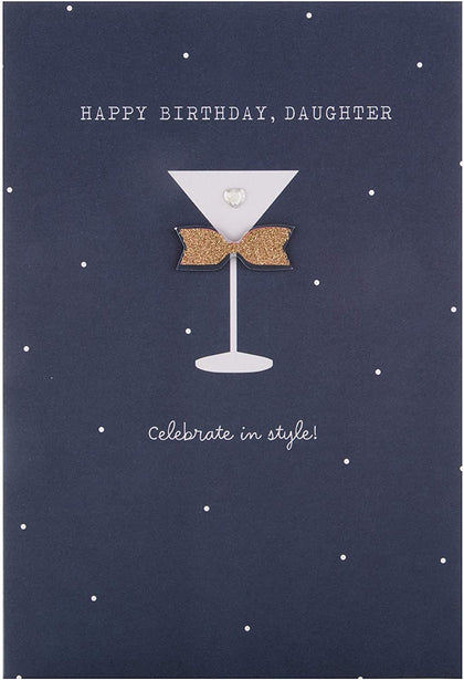 Cocktail Glass Design Happy Birthday Daughter In Style Card 