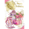 Wishing You a Happy Birthday Have a Great Day Open Female Celebrity Style Greeting Card