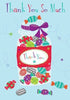 " Thank You So Much " Quality Embossed Greeting Card