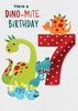 Dinosaurs 7th Birthday Card