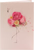 Into The Meadow Pink Floral Flamingo Design Birthday Card