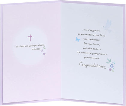 Baby Pink Design Confirmation Card For Girl