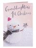 Granddaughter's 1st Xmas Pom Pom Snowman Christmas Card