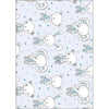 Cute Blue Animal Characters Gift Wrap 2 Sheets 2 Tags