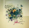 Second Nature Handmade Mother's Day Card In Bloom Range Bouquet in Green and Yellow