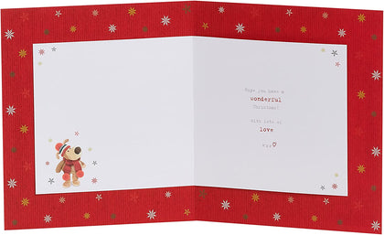 For Godmother Boofle with Large Present Christmas Card