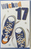 Wicked 17 Shoes Design Boy Birthday Card