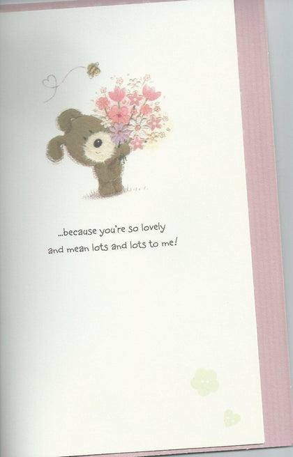 On Mother's Day Adorable Lots Of Woof With Flower Open Handmade Card