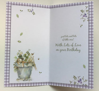 Happy Birthday Card From Your Grandson Cute Dog And Herbs Plant