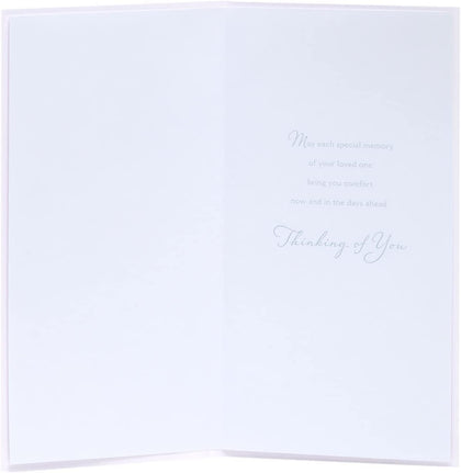 Pure White with 2D Flowers Sympathy Bereavement Card