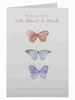 Pack of 6 Three Butterflies Design Sympathy Cards