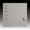 Pack of 10 Luxury Silver Foiled Wedding Gift Thank You Cards - Cake & Hearts