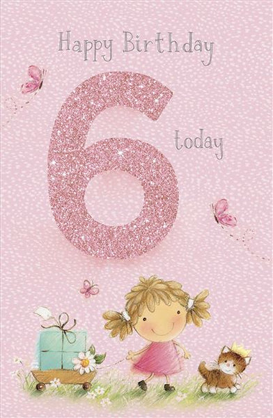 Snapklik.co : CENTRAL 23 6th Birthday Card Girl - Ilestone Girls Birthday Cards 6 Year Old