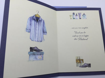 Husband Contemporary Birthday Card by Wishing Well