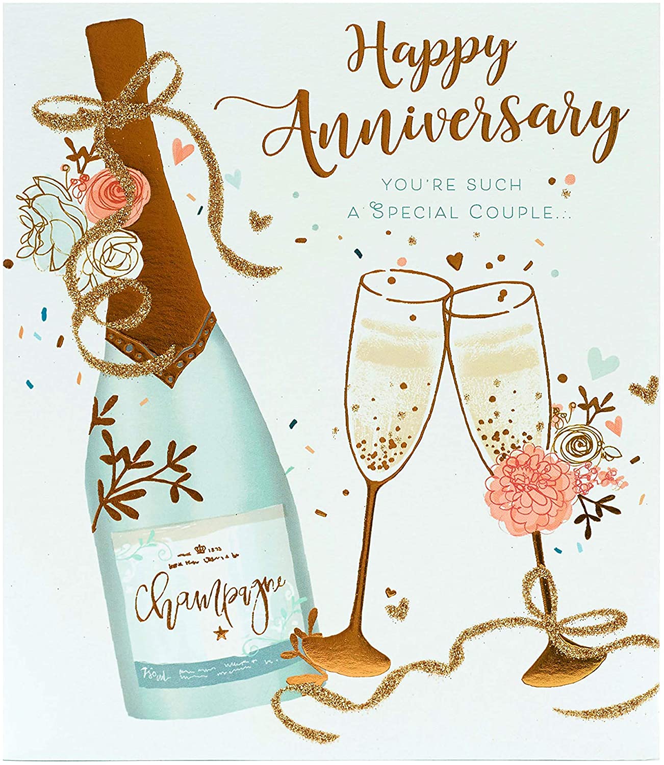 Happy Gift For Wedding Anniversary Couple Heart Plaque Keepsake Gift - The Card Zoo