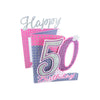 Cutting Edge 50th Female 3D Cutting Edge Birthday Glittered Greeting Cards