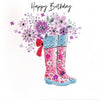 Happy Birthday Boots And Flowers Card Second Nature Pearl