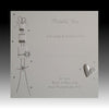 Pack of 10 Luxury Silver Foiled Wedding Gift Thank You Cards - Cake & Hearts