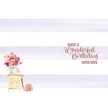 Happy Birthday Wishes Vase Of Flowers Card