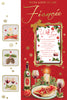 With Love to My Fiancee Champagne Bottle Design Christmas Card
