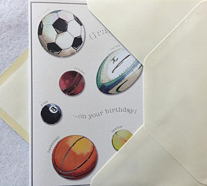 Grandson Different Sport Balls Design Birthday Card