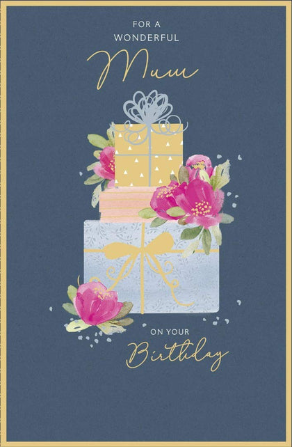 Thinking Of You  Jug of Flowers and Butterfly Mum Birthday Card