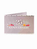 25th Wedding Anniversary Grey/Silver Floral Handmade Design Greeting Card
