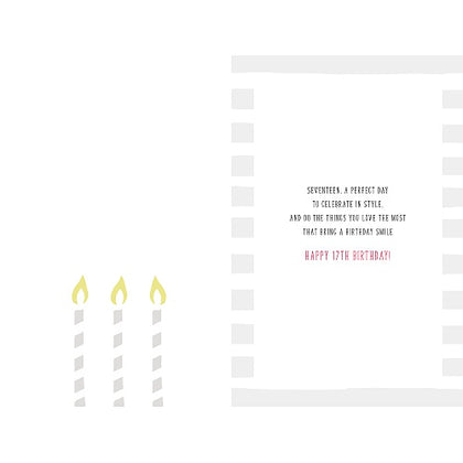 17th Today Glitter Finished Design Birthday Card