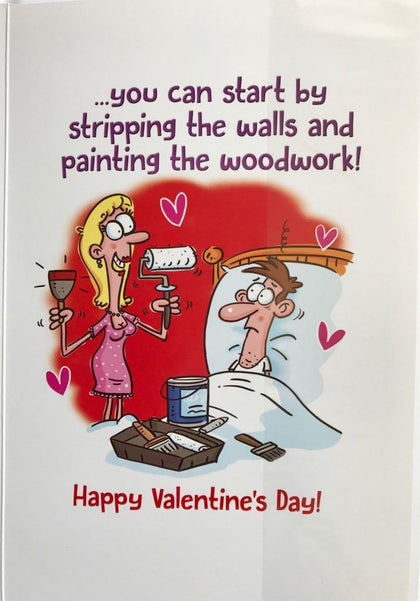 Husband Bedroom Action Humour Funny Valentine's Day Card