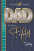 Dad On Your 50th Birthday Classic Design Greeting Card