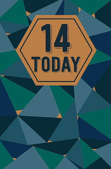 14th Birthday Girl Boy Gold Flitter Design Good Quality Card