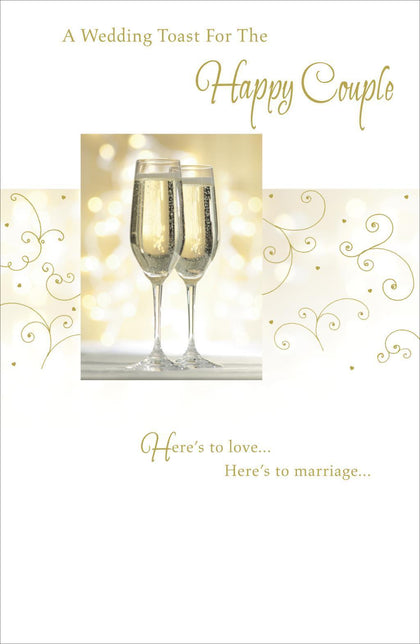 Here's to Marriage Wedding Toast for the Happy Couple Congratulations Card